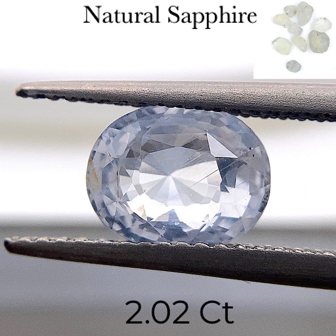 Natural White Soft Blue Sapphire SP52