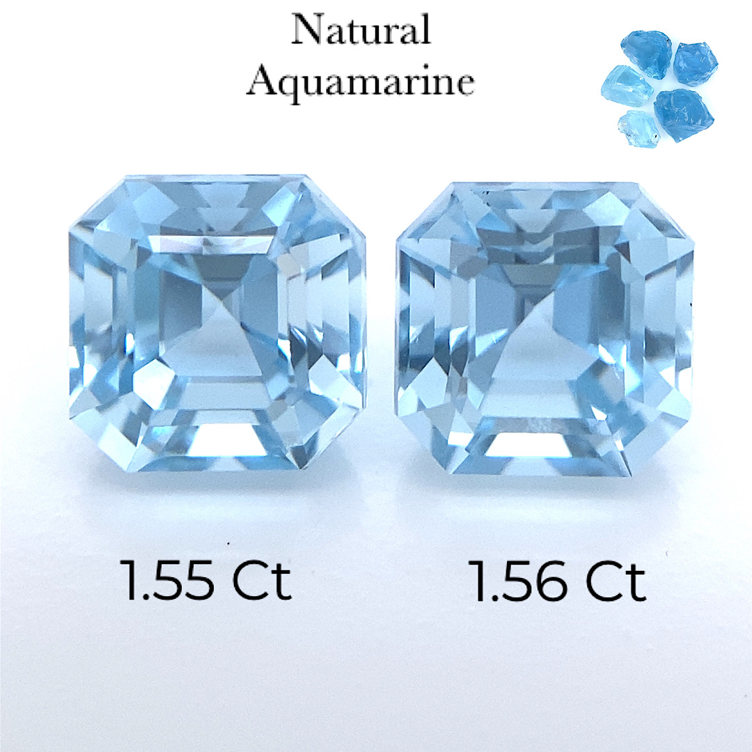 Natural Blueish Aquamarine Gemstone Pair AQ002